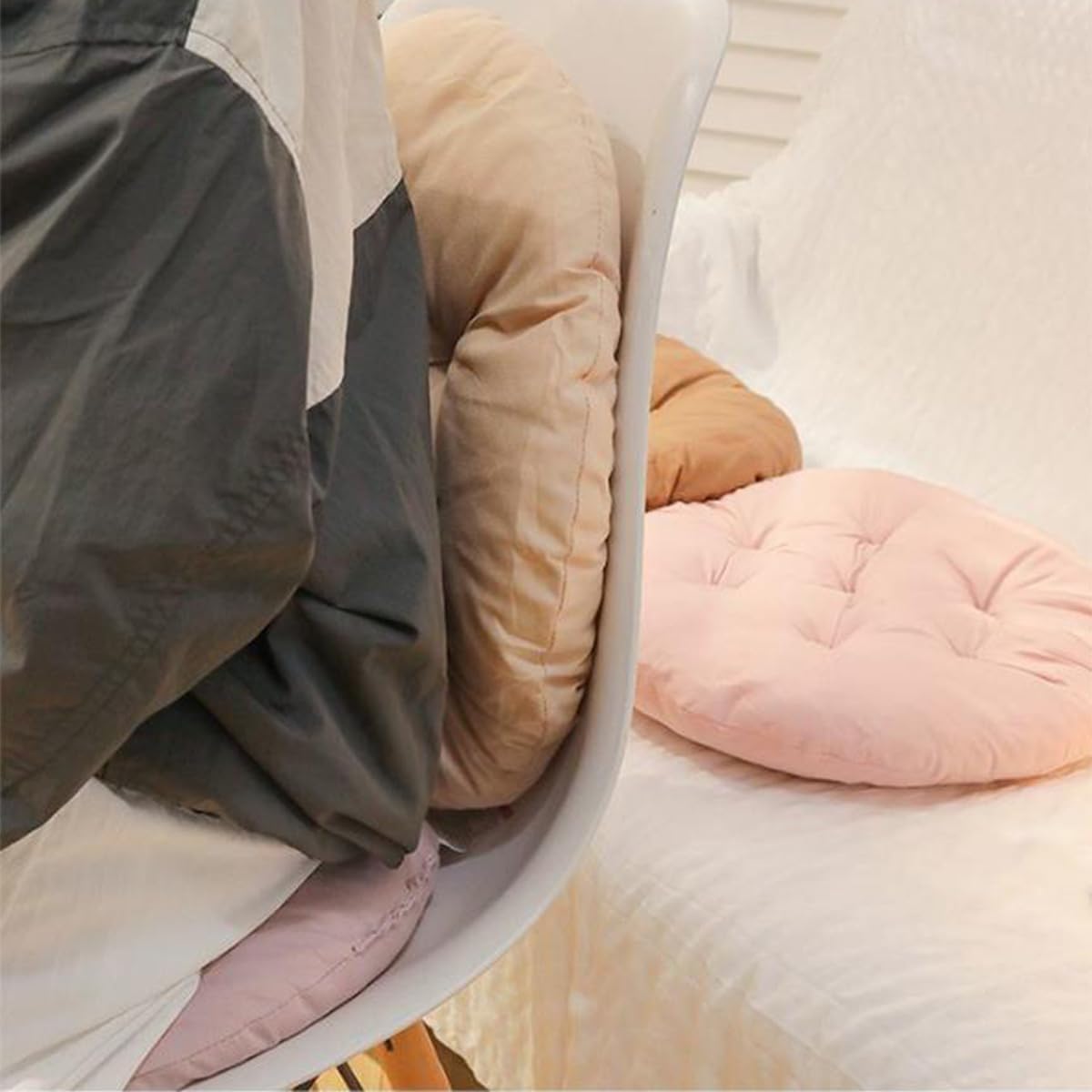 Coussin de chaise rond, coussin de siège doux pour l'intérieur et l'extérieur pour chaises de salle à manger 40x40cm, tapis de chaise en rotin pour fauteuils de jardin, canapé pour la