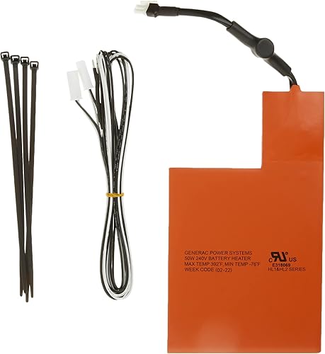 Generac 7101 Almohadilla calefactora de batería para generadores de espera refrigerados por aire de 9kW-22kW - Mantiene un rendimiento óptimo de la