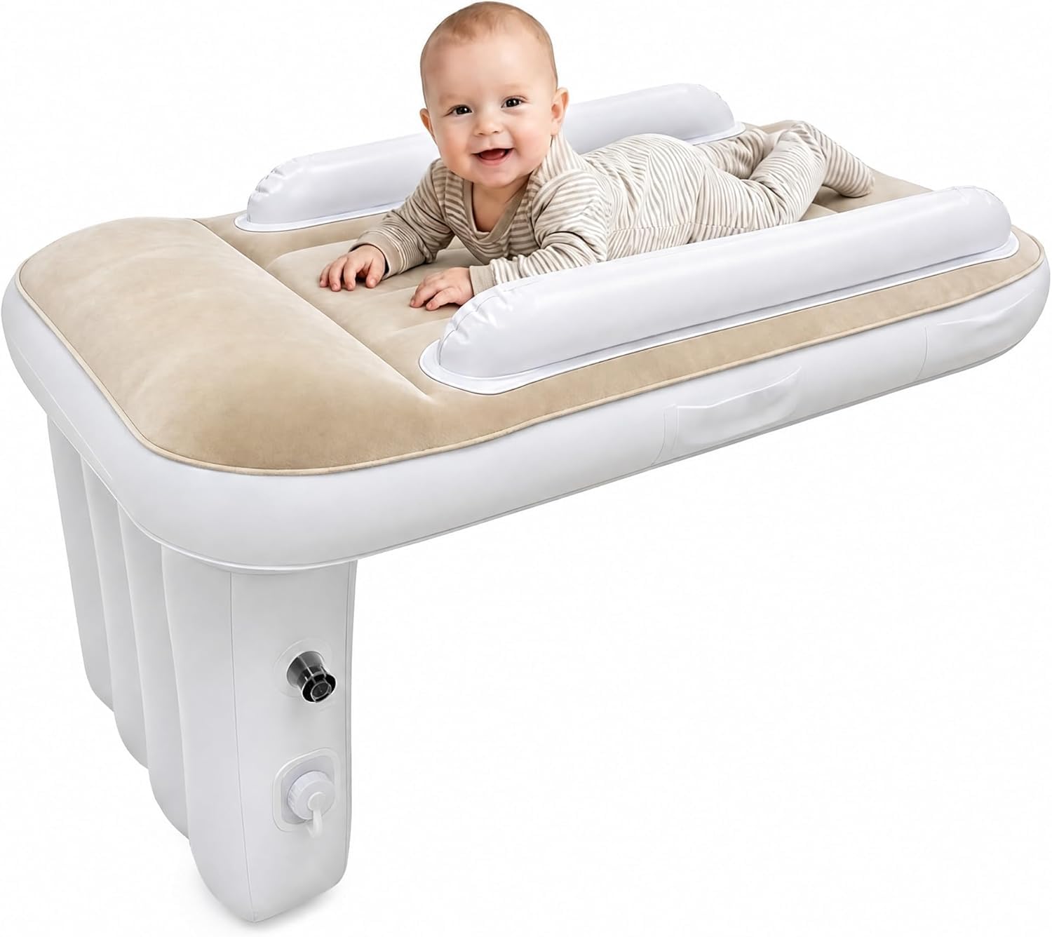 Electric Toddler Airplane Bed, One-Key Auto Inflation Portable Inflatable Toddlers Travel Bed for Airplane, Fits Most Seats for Plane Car, Mom Travel Essentials