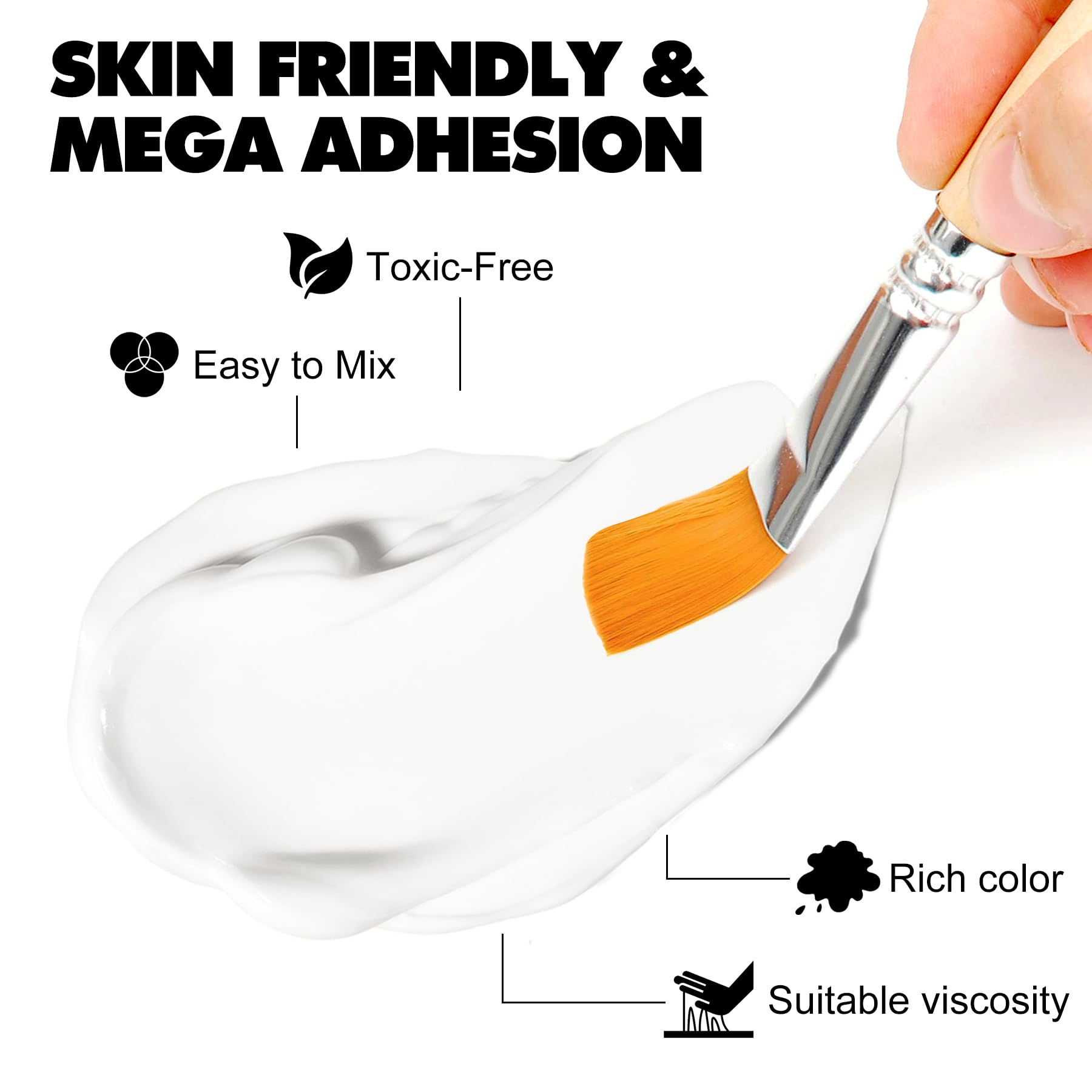 Nicpro White Fabric Paint 33.8 Fl Oz With Pump - Permanent, Soft, Non-Toxic For Clothes & Crafts