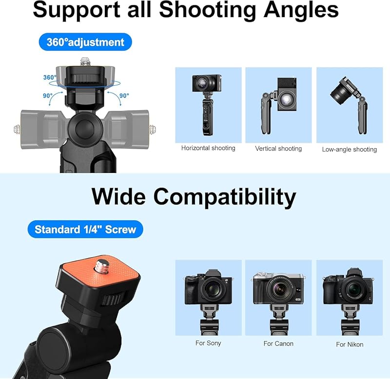 Mini trepied pentru cameră Newmowa cu telecomandă detașabilă și mâner pentru călătorii, compatibil cu Sony ZV1, ZV1F, RX100 VII, Canon EOS R, RP, Nikon Z50