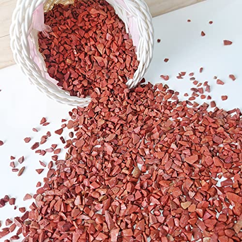 Image of Healing Crystal Chips for Vastu Natural Red Jasper Chips Stone 50 Gm Red Jasper Crystal Stone Chips Dust Raw Rough Stone for Reiki Healing Meditation