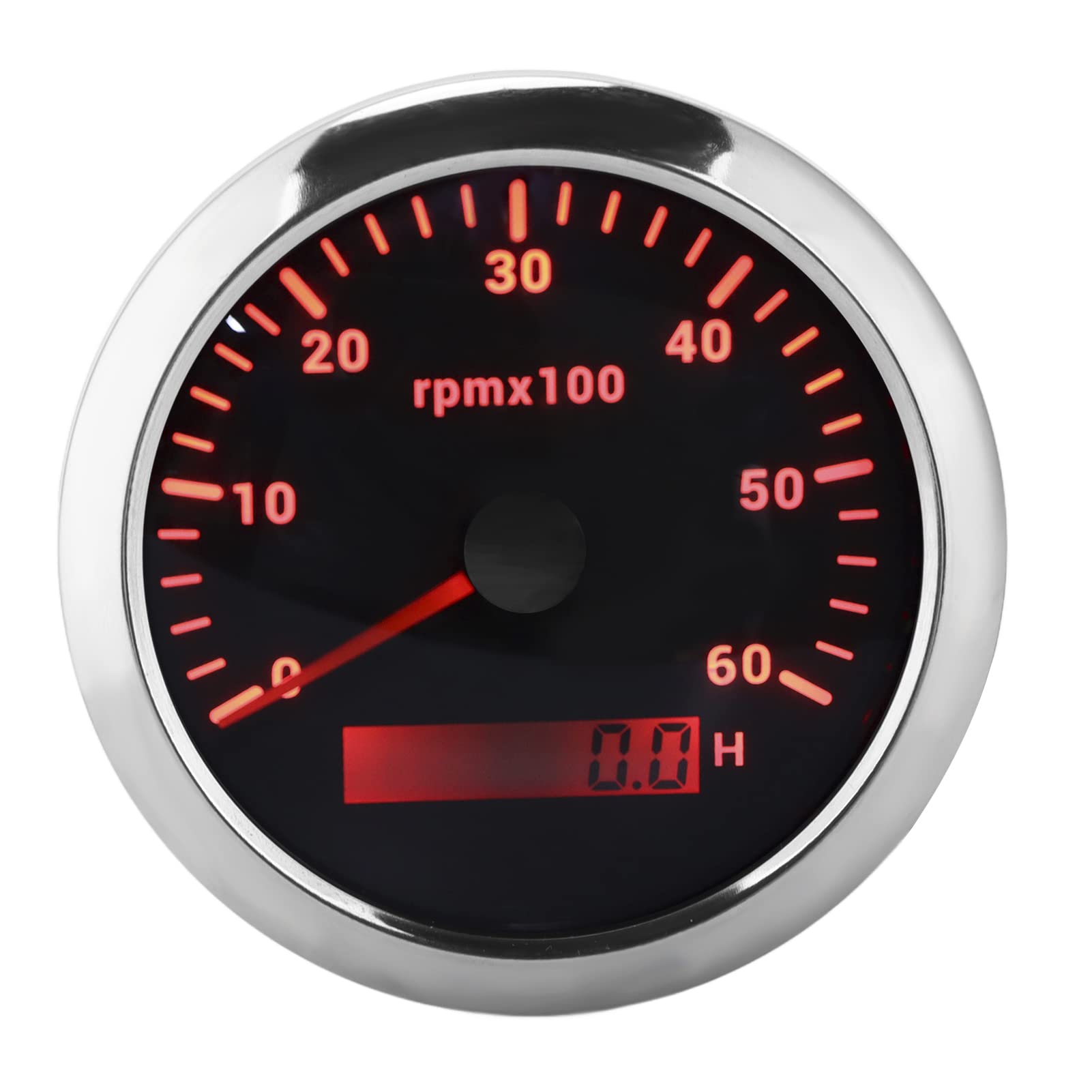 Tacómetro de 85 Mm, 0-6000 RPM, 9-32 V, IP67 Impermeable (BLACK)