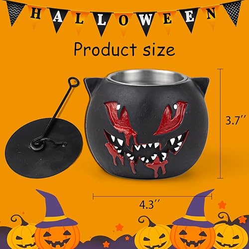 Miniatura 6 de Cuenco para hoguera de mesa  Decoración para fogata de alcohol de gato negro de Halloween, chimenea de mesa de hormigón, decoración interior y