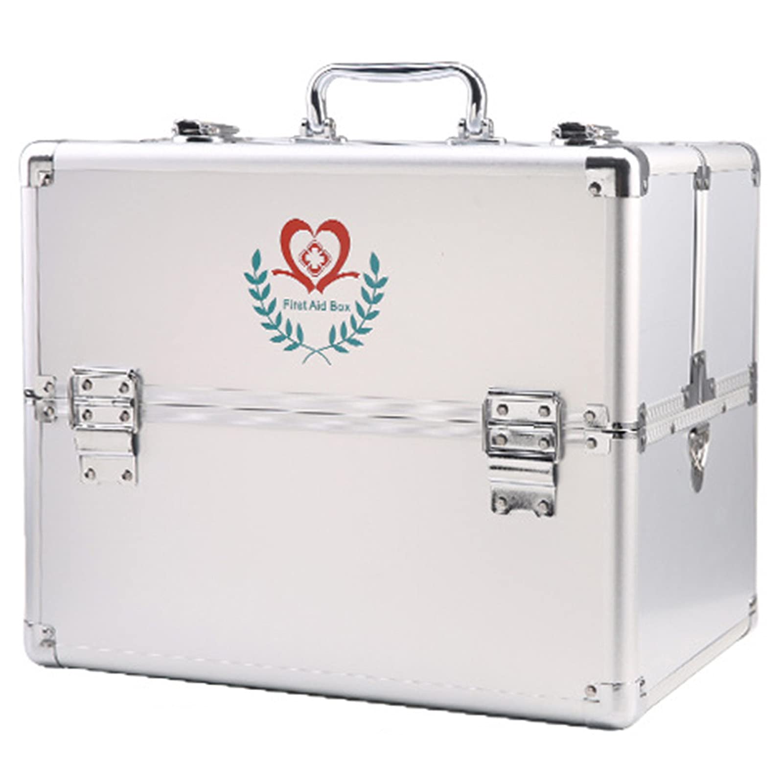 Double-opening Medicine Box Household Medicine Box Large capacity Family Multi-layer Medicine Storage Box First Aid Visit Box Housewares Nurse Offices Foldable Handle/shoulder Strap,24*16.5*18.5cm