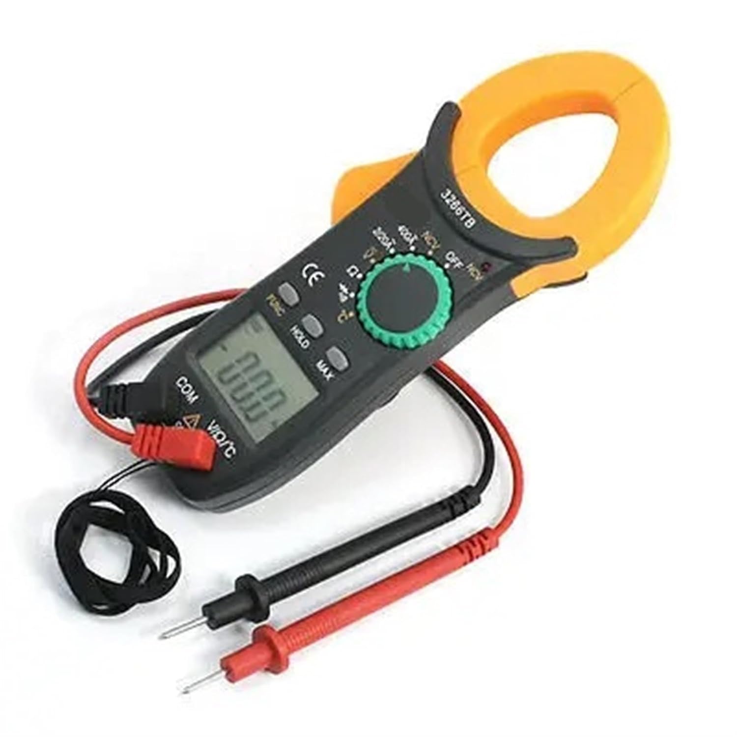 Electrical DC AC Voltage Amp Resistor Temperature Clamp Meter Multitester w Testing Lead