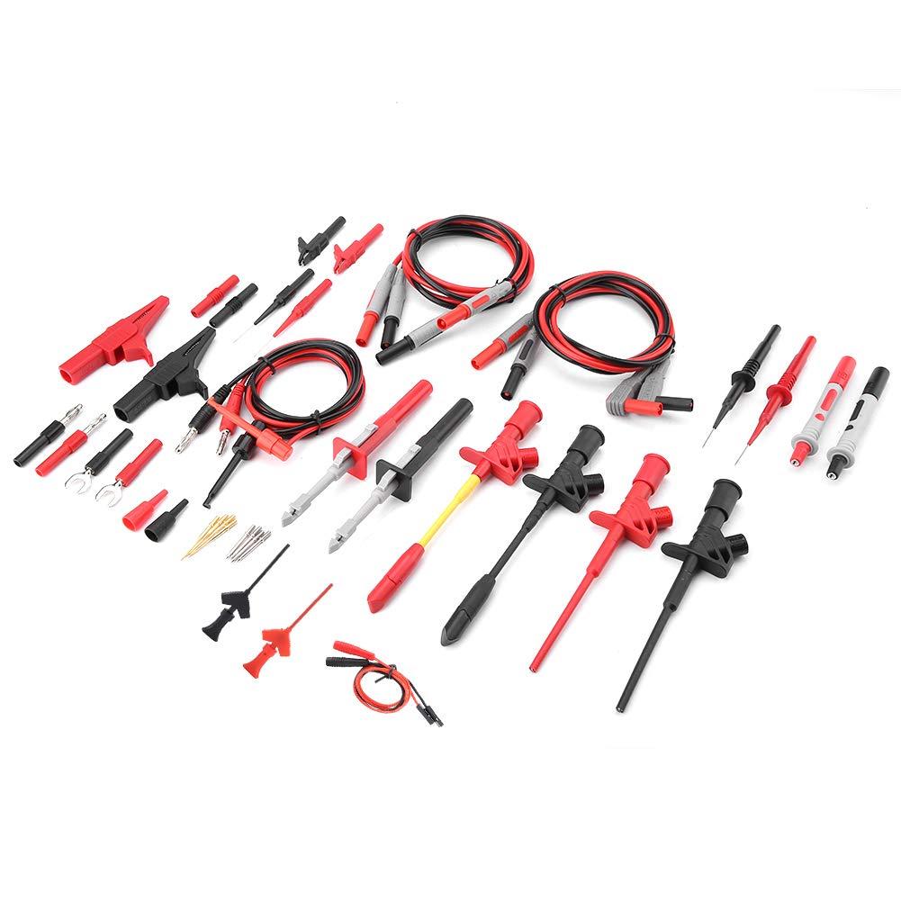 Oumefar Kit de Cables de Prueba de Sonda Multímetro Cable Universal 15 en 1 Accesorios Reemplazables para Pruebas Electrónicas