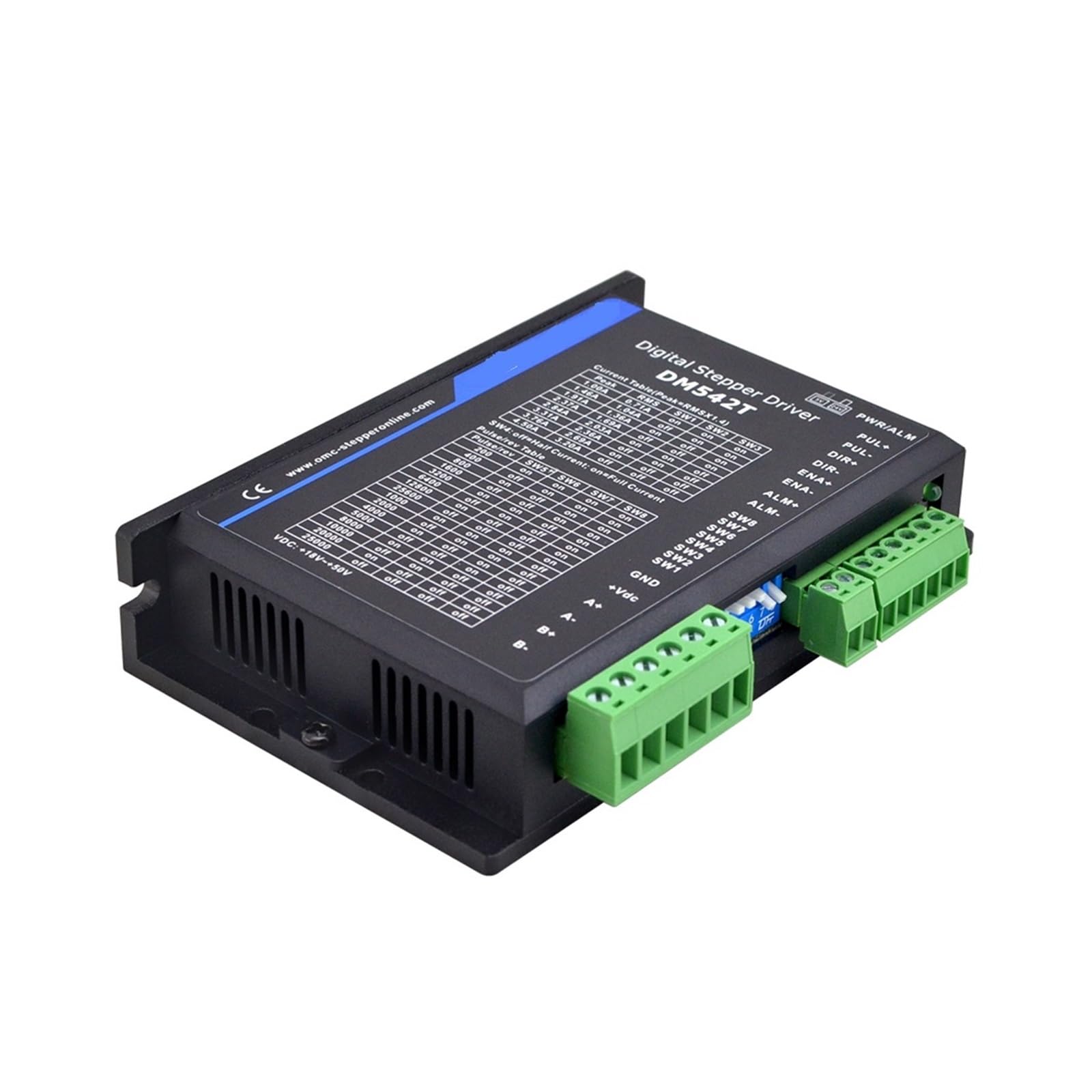 DM542T Stepper Motor Driver 1.0-4.2A 20-50VDC 2-Phase Digital Stepper Motor Controller for Nema 17/23 Stepper