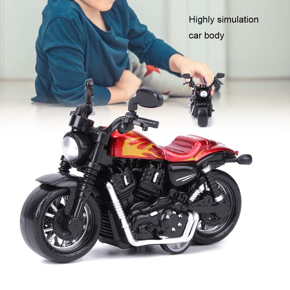 Aluminiowa zabawka motocyklowa Wysoka symulacja Model motocykla Pojazd typu pull-back Zabawka dla dzieci Zestaw prezentowy z zabawkami intelektualnymi (czerwony)