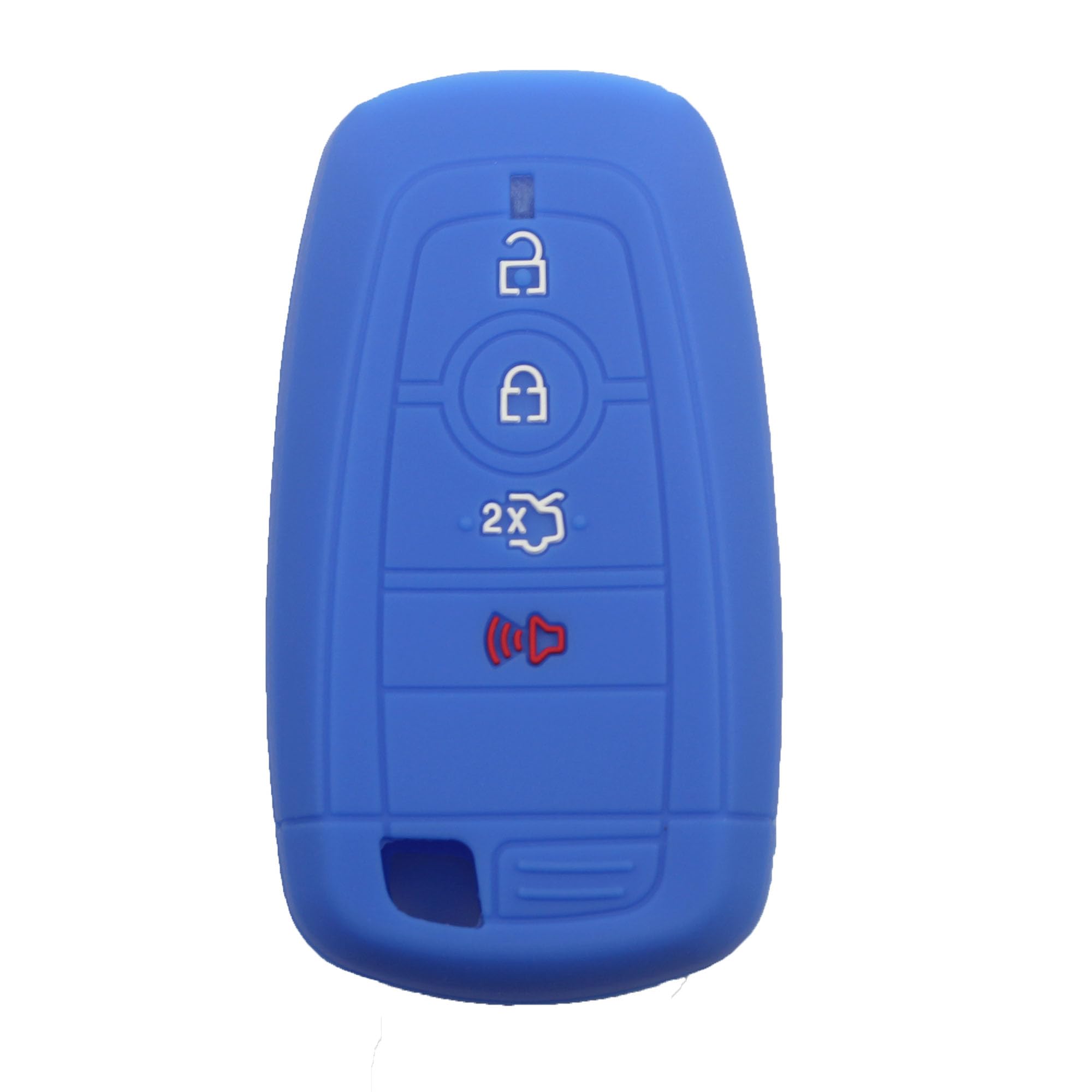 IJDMTOY Funda Protectora Para Llavero De TPU Azul Con Acabado Cromado Compatible Con Ford O Lincoln 4/5 Botones Llave De Acceso Inteligente Sin Llave