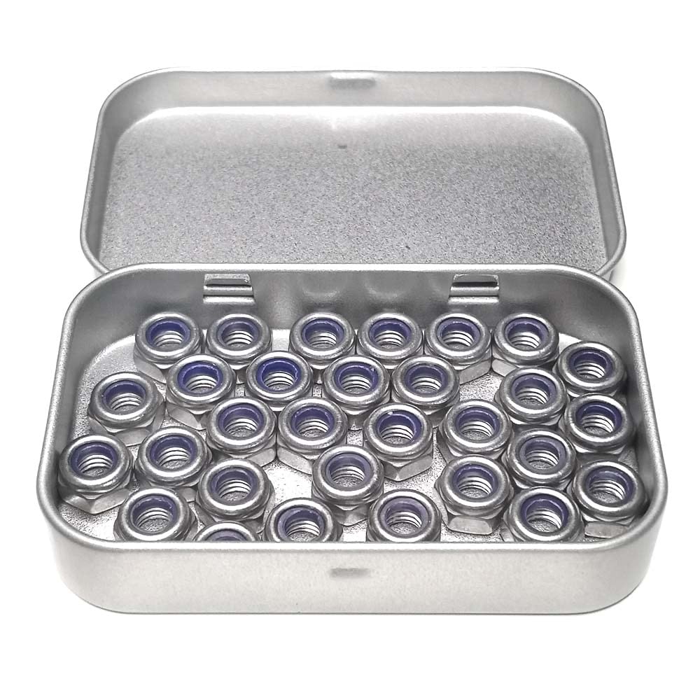 M6 Self Locking Brake Nut: Box 30Pcs Nylstop Inseparable Self-Braked Stainless Steel Locking Nylon Ring | Stainless Steel | For Indoor And Outdoor | Hexagonal (Diam. 6mm X 10mm) HI - Din985
