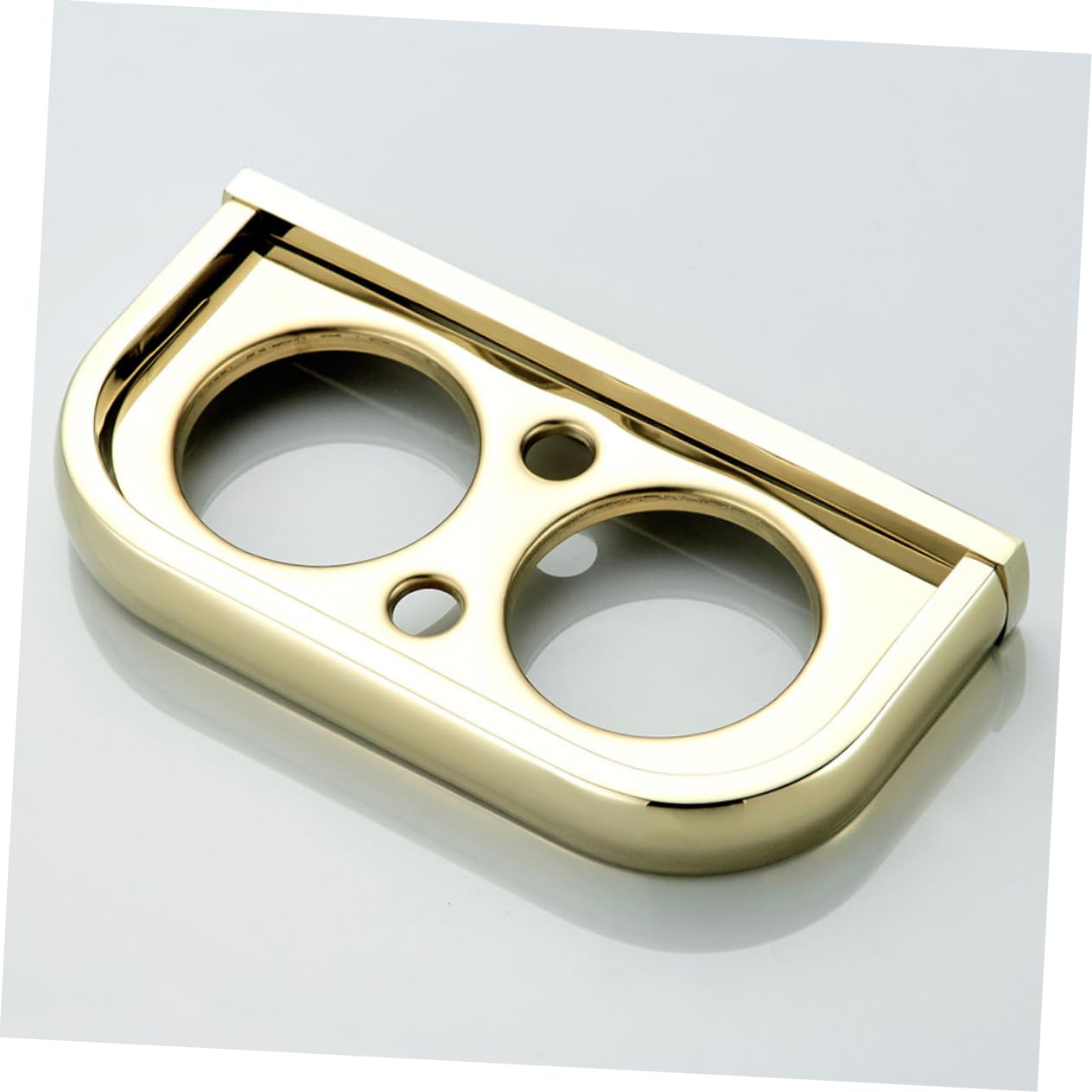 Cabilock Zahnbürstenbecherhalter Gold Messing in Wandmontierter aus Doppelbecherhalter mit Platzsparendem Design Glänzend Modisch für Badezimmer und Küche und Waschräume