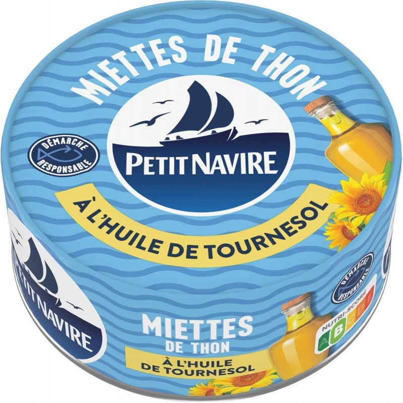 PETIT NAVIRE - Miettes De Thon À L'Huile De Tournesol - 160g : Une touche de saveur marine à votre cuisine - Lot De 4 - Vendu Par Lot