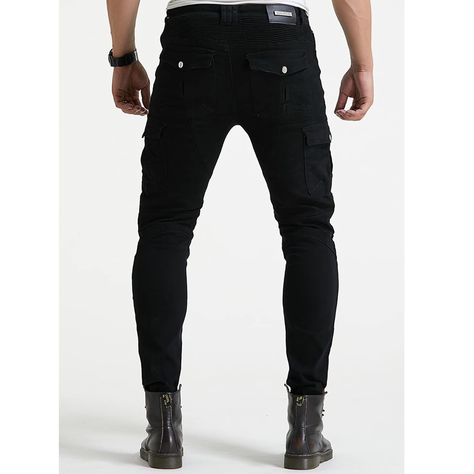 Jeans Da Moto Pantaloni Da Moto Riscaldanti In Velluto Invernale Da Uomo Più Tessuto Spesso Di Velluto Adatto Per Motociclette Invernali E Anti-caduta (XS-4XL, 2 Colori)