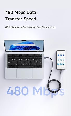 mcdodo USB A to USB C Fast Charging Cable with Flashing Light 4ft, Nylon Braided USBC to USB Cable Fit for iPhone 16 15 Pro ProMax Plus, Galaxy S23/S22+Ultra, iPad, MacBook(Black)