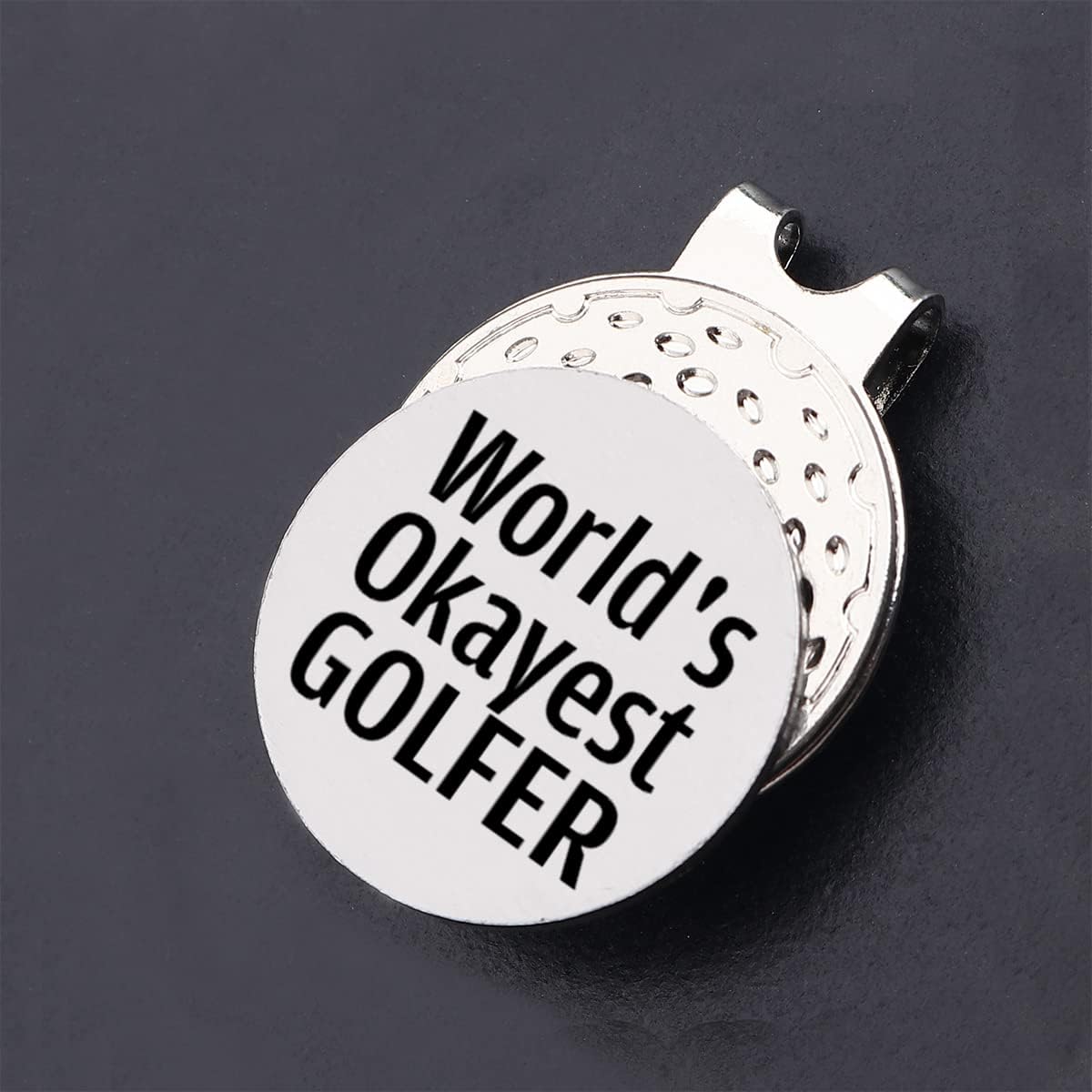 review VIYZZX Funny Golf Gifts for Men, World’s Okayest Golfer Golf Ball Marker with Magnetic Hat Clip Stainless Steel Engraved, Novelty Golfing Gift for Birthday Christmas