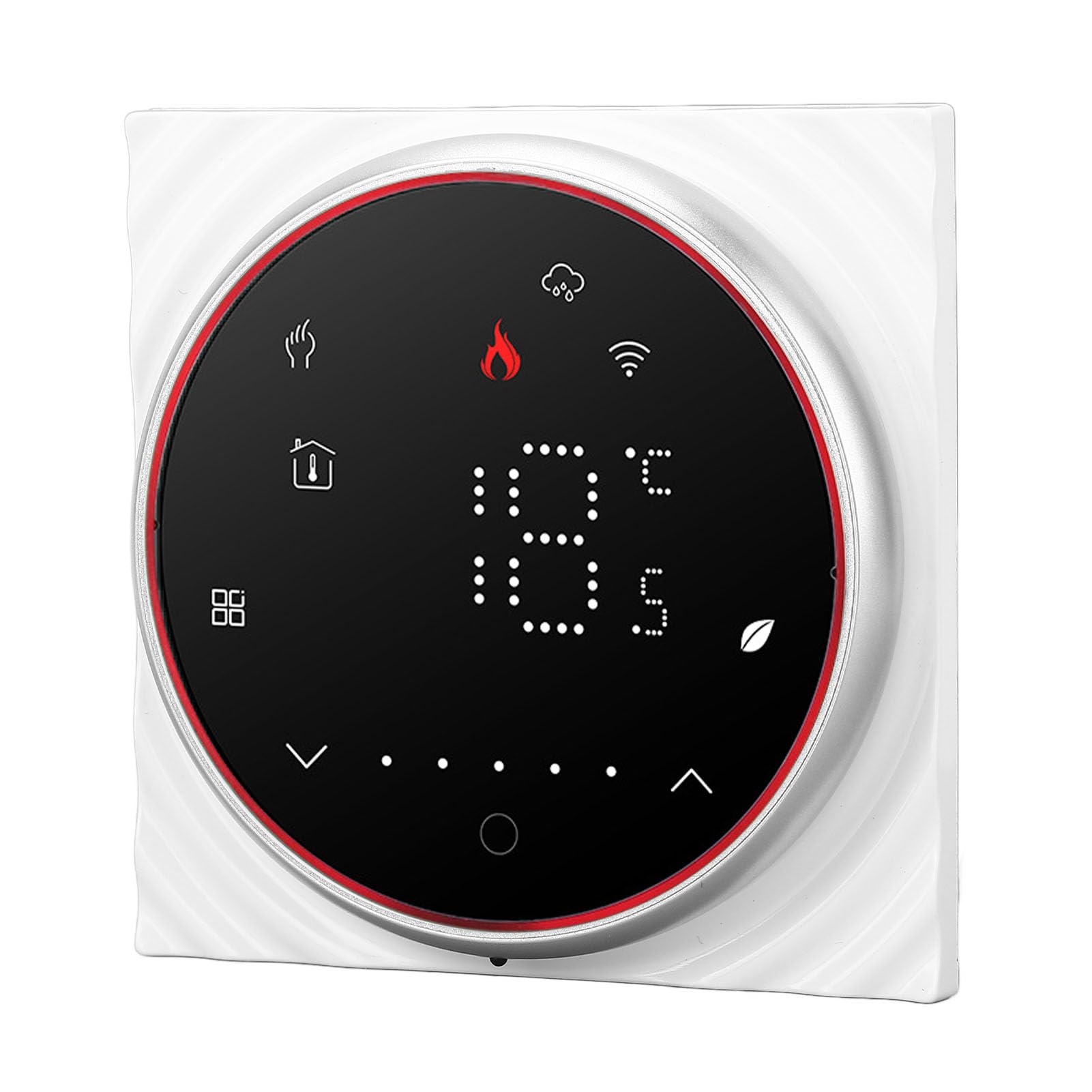 Panel 13 mm do inteligentnego termostatu domowego w obudowie kwadratowej 86 mm - biały, do sterownika ogrzewania podłogowego i sprzętu AGD, AC 95-240 V, wyświetlacz LED, (Czarny)