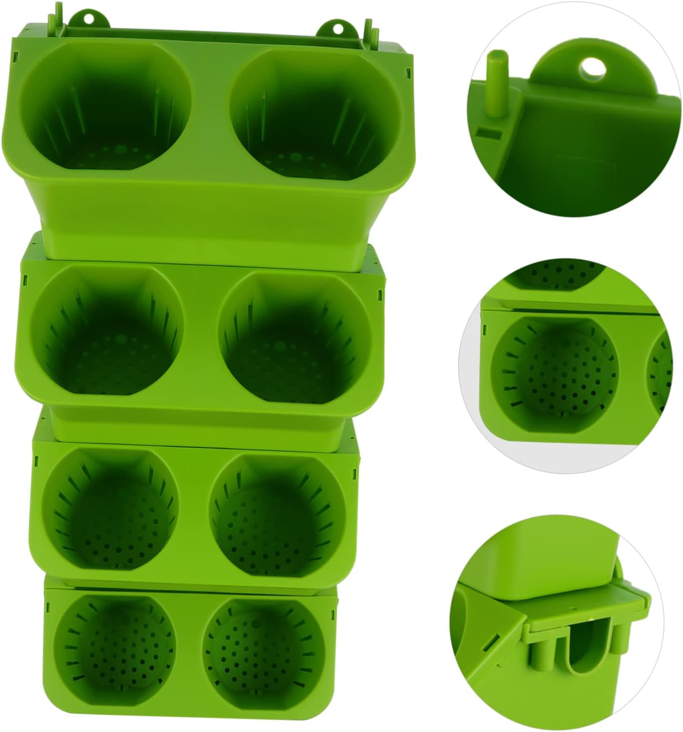 Kisangel 4pcs Vertical Garden Planters Self-Watering Flower Pots for Use Creative Wall Mount Design for Balcony Decor Easy Drainage and Ventilation System