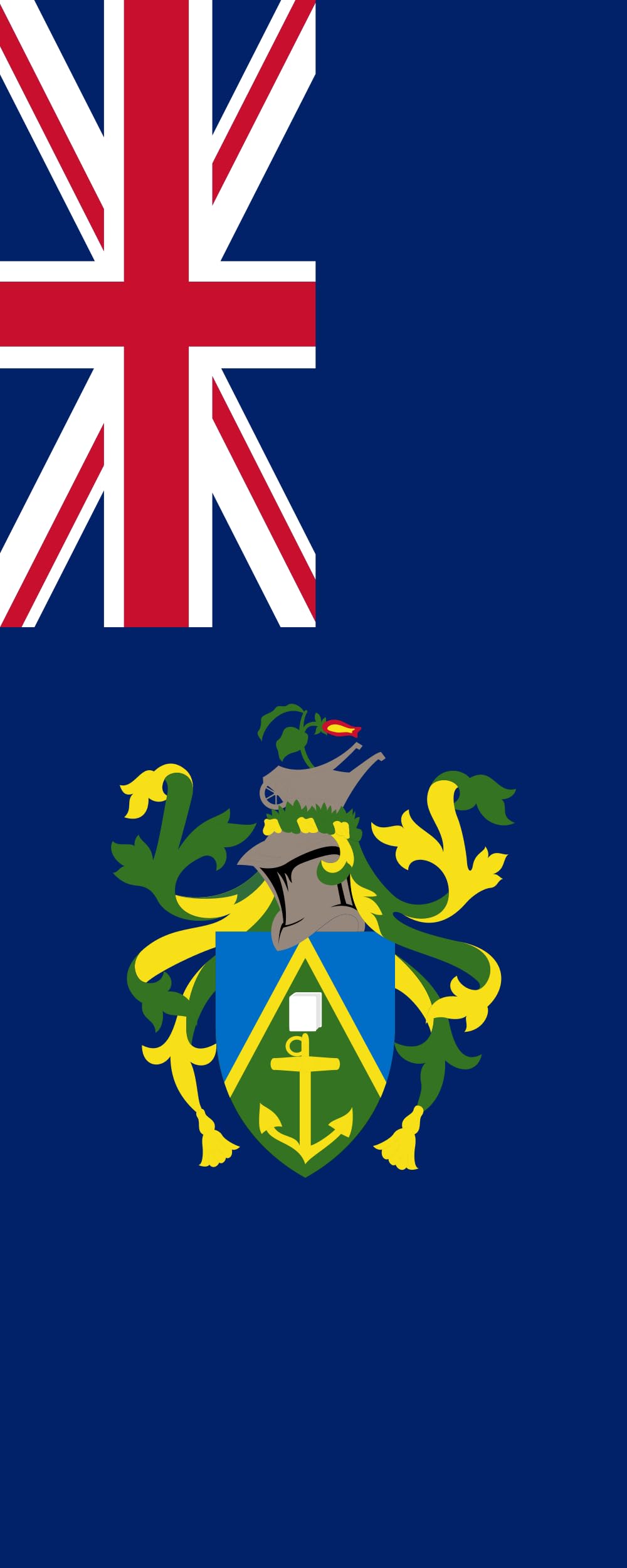 Drapeau Îles Pitcairn 300x120 cm de format portrait géant pour mât