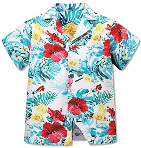 Image of Betusline Girls' and Womens' Hawaiian Shirts Button Down Floral Shirts