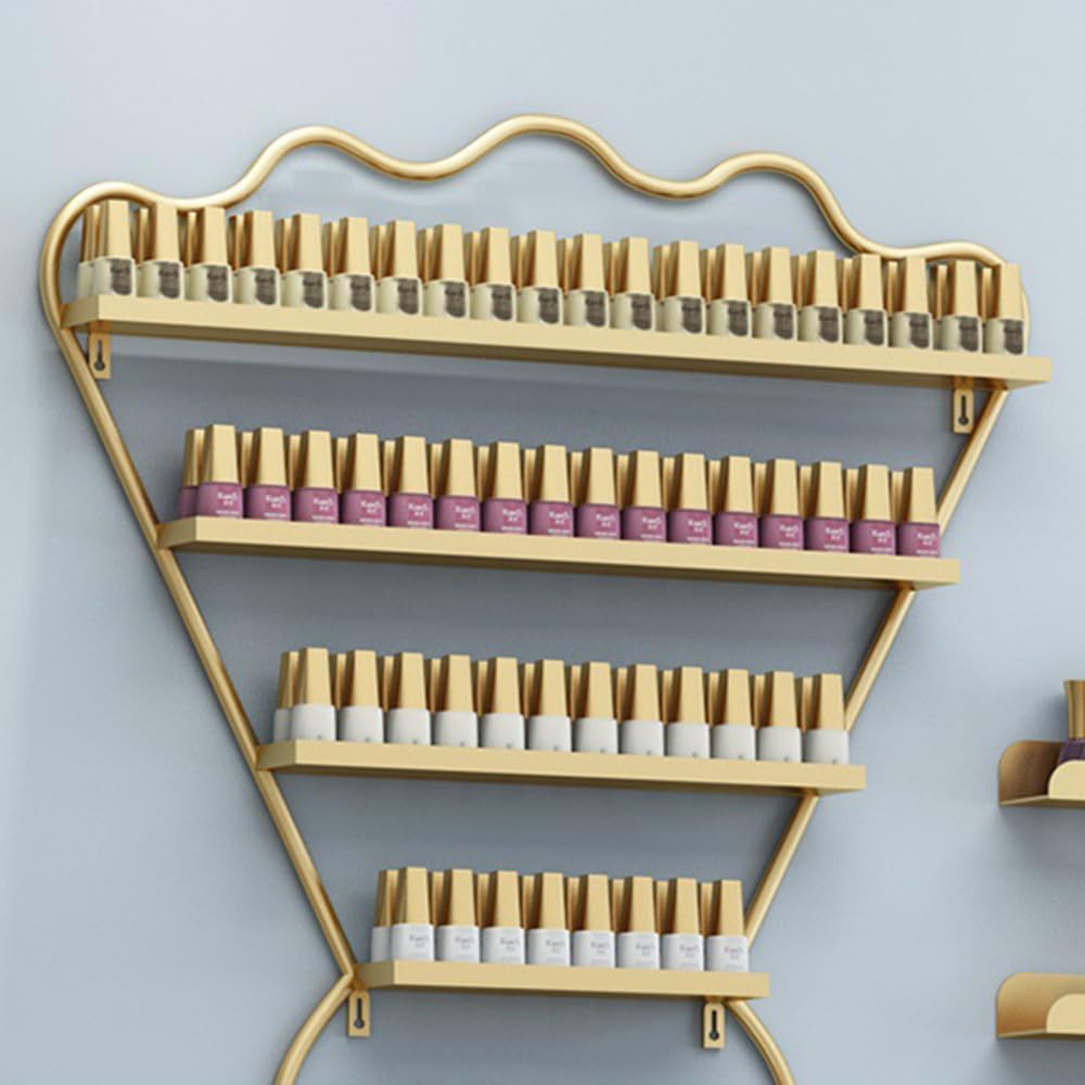 6 Set di Porta Smalto da Parete, Porta Smalto da Parete, Organizer per esporre Smalto, Porta Rossetto in Metallo per Spa, Salone di Bellezza, Negozio,Nero