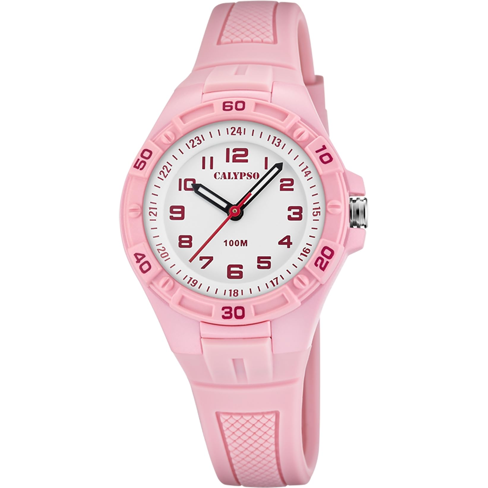 Calypso Orologio Bambino Analogico - Gomma Rosa - Movimento al Quarzo - Vetro ad Alta Resistenza - Impermeabile 10 ATM - Junior Collection - K5832/2