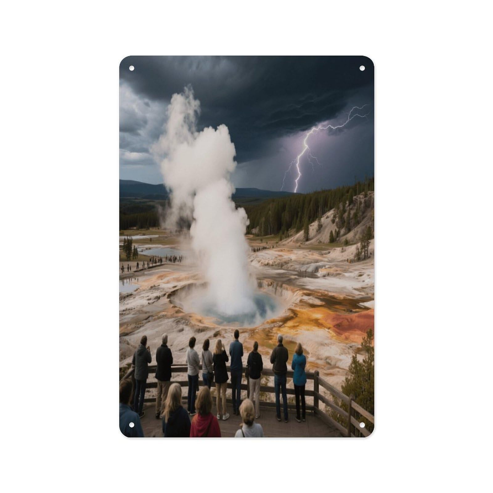 Fekiloot Style Geyser Geothermal Landscapes Wall Decor Metal Signs Tin Signs Poster