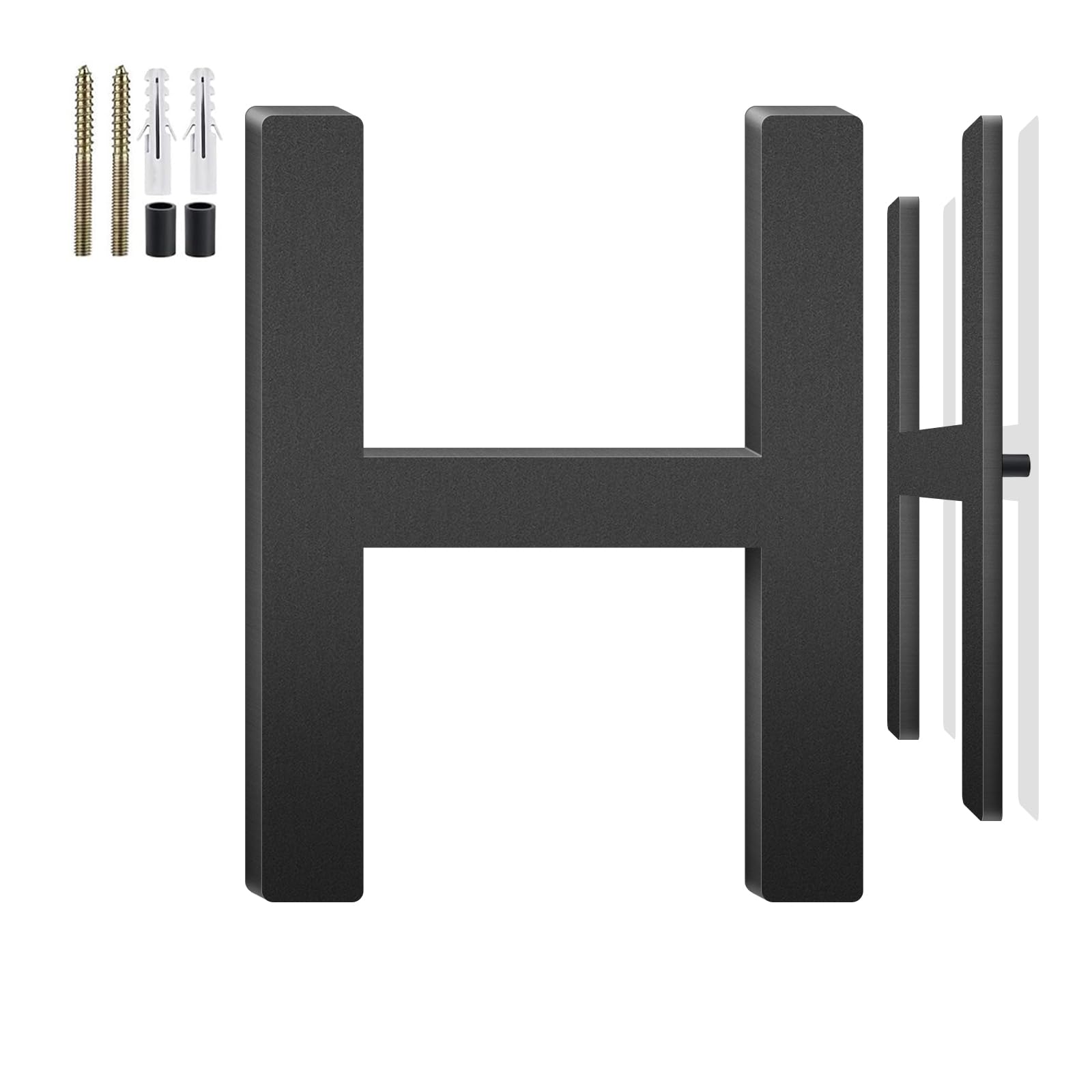 10 Inch Floating House Numbers and Metal Letters for Outdoor Signs, House Numbers for Outside, Aluminum Address Letters and Numbers for Door, Mailbox, Garden, Perfect for Home or Office (Letter H)