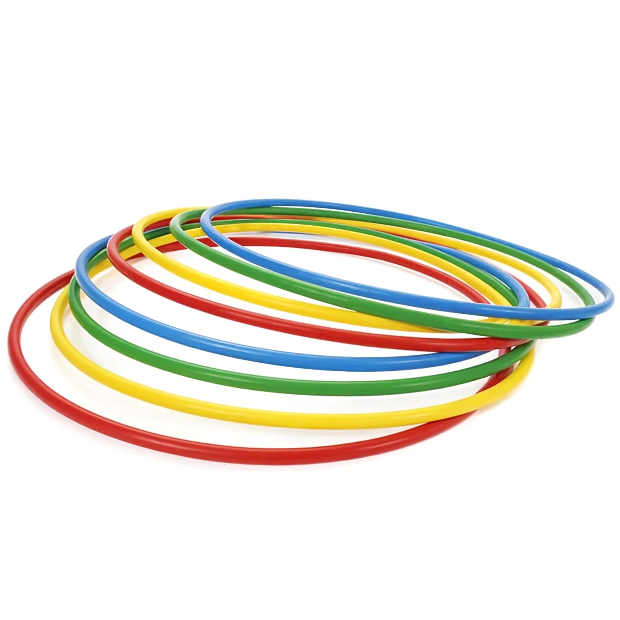 FlickBuyz Hula Hoop - Multicolor Fitness Hula Hoops - Plain and Glitter 45cm, 55cm, 65cm, 75cm, 80cm Plastic Hula Hoops, Fitness and Dance Exercise Hoola Hoops (16, Plain (80cm))