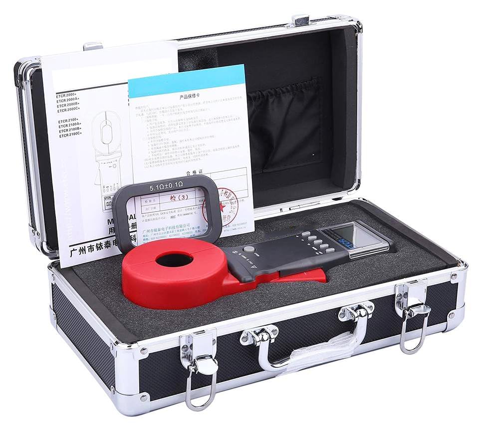 Digital Clamp-on Ground Earth Resistance Tester Meter Ground Resistance Measuring Insrument with Resistance Range 0.01 to 200Ω Resolution 0.001Ω