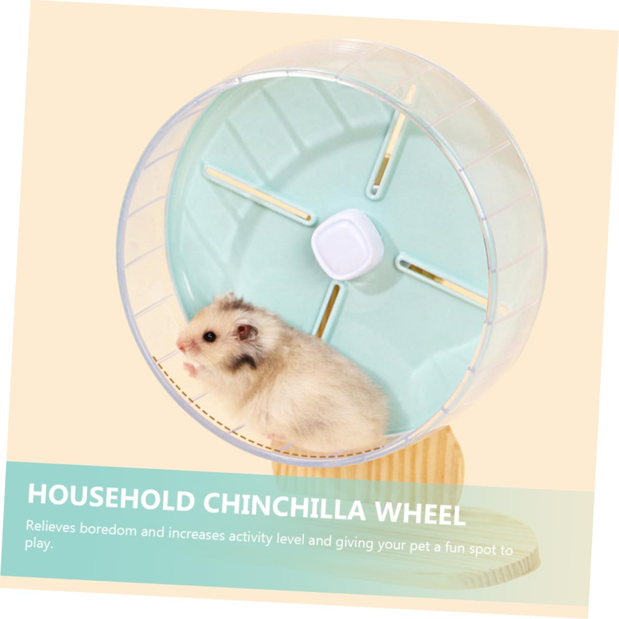 Hohopeti Rueda Silenciosa para Hámster y Roedores Pequeños Soporte, Material Abs y Madera, 20cm, Adecuado para Ejercicio y Actividad en Jaulas de Mascotas