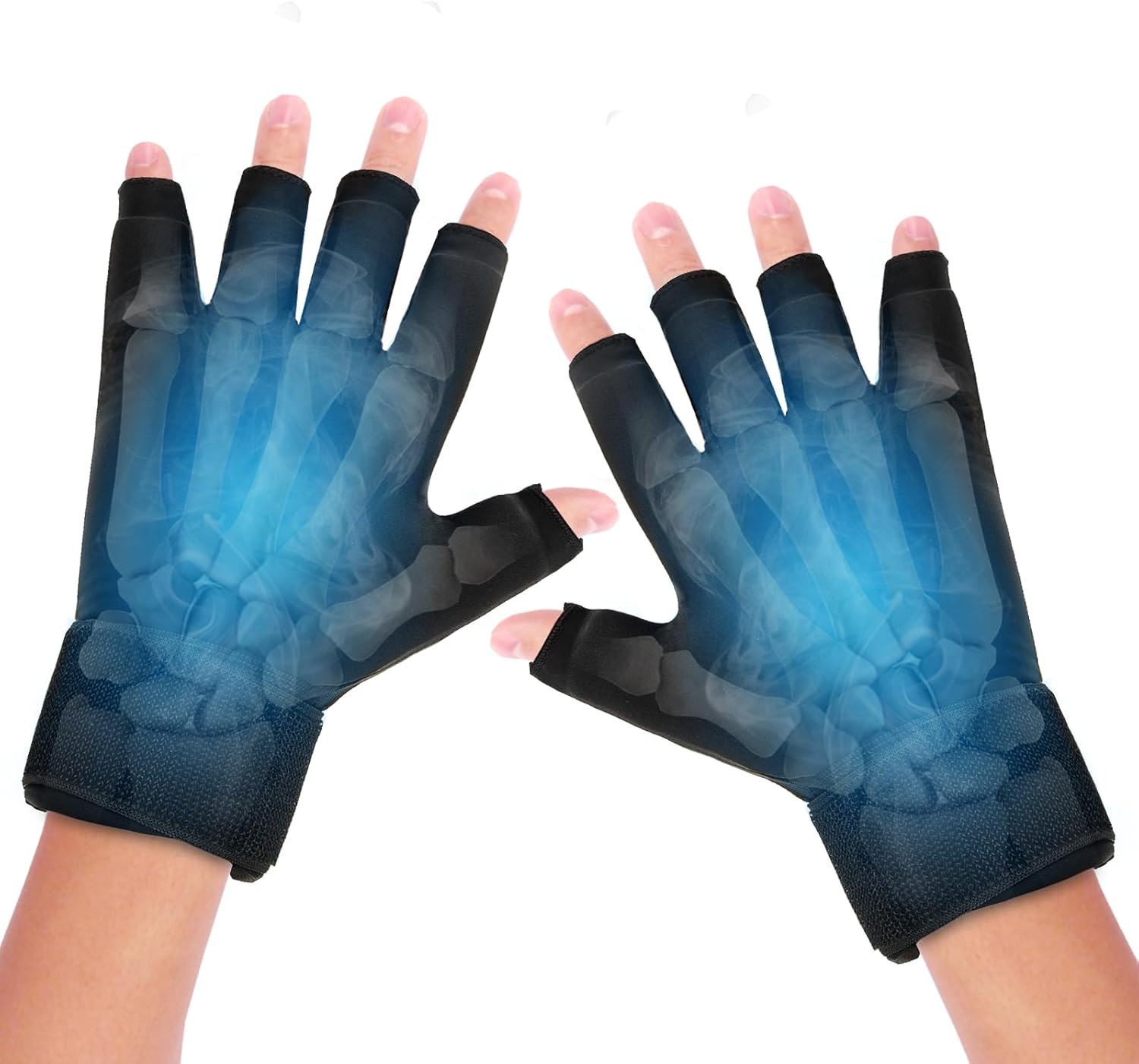 2pcs Finger Arthritis Compression Hand Ice Pack Gloves for Pain Relief, Adjustable Wrist Ice Pack for Hot & Cold Therapies, Reusable Finger Ice Gloves Sleeve for Tendinitis, Carpal Tunnel
