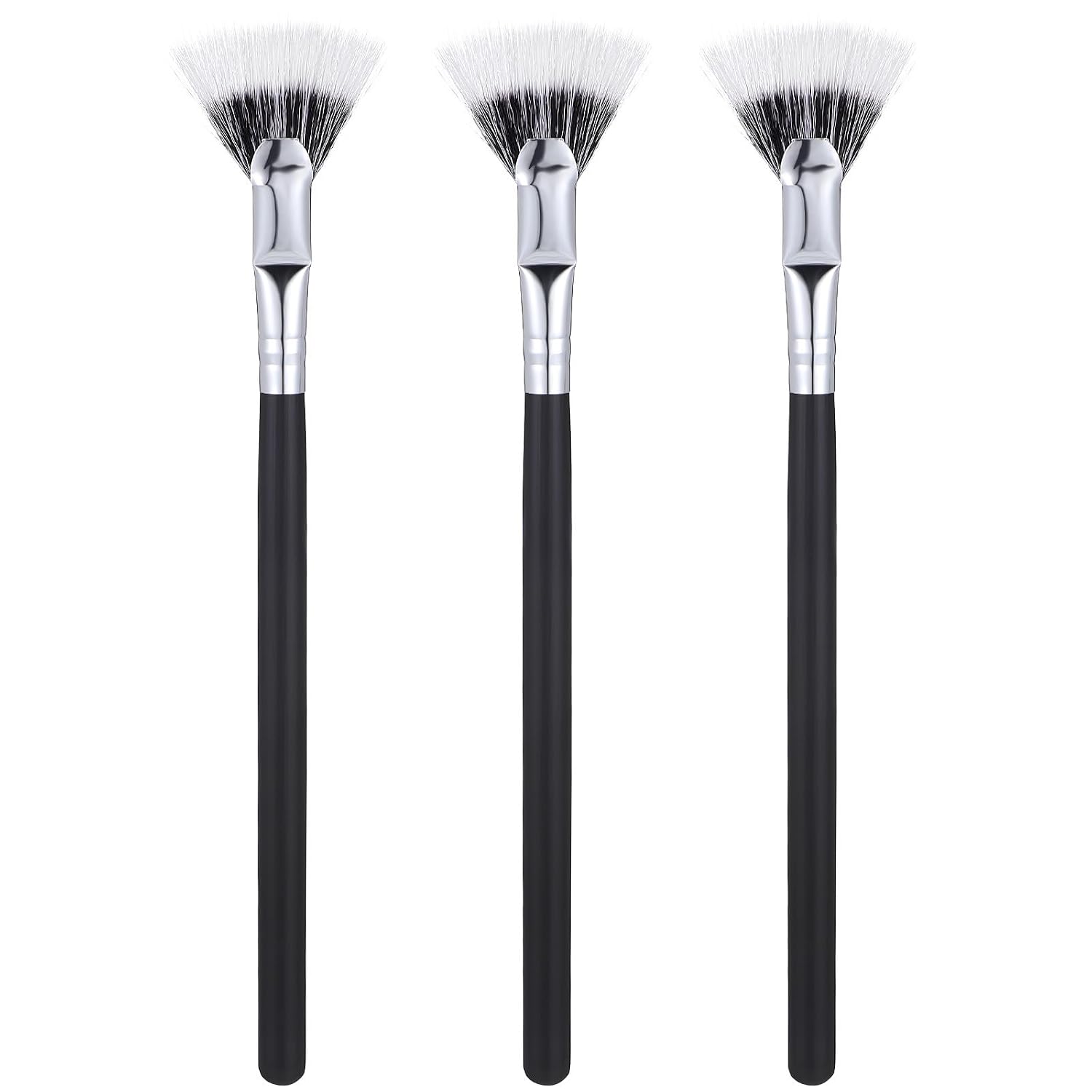 Zerodeko 3pcs Angled Lash Fan Mascara Brushes Double-layer Eyelash Makeup Brushes for Eye Makeup Application
