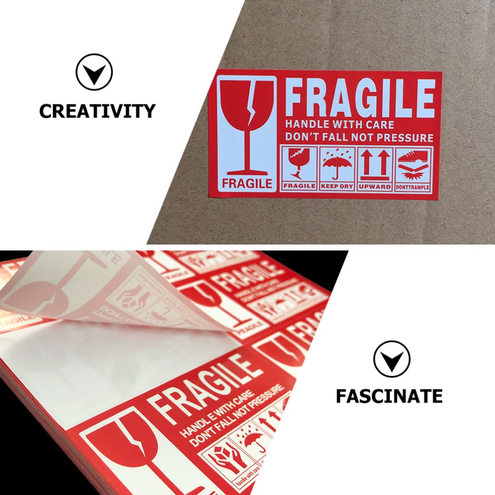 TEHAUX 500pezzi Etichette Fragile Adesive Per Scatole Di Spedizione Avvertimento Di Carico Fragile Etichette Autoadesive