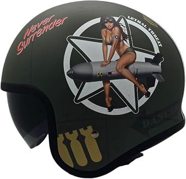 Vega Helmet V8 Retro Open Face Helmet DOT & ECE Safety with Mirror Chrome SunshieldBlocks Harmful UV, UVA, and UVC Waves / Brown lux Suede Liners / Speaker Sockets