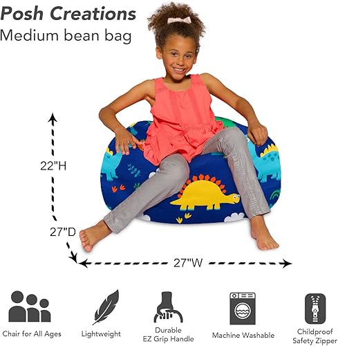 Miniatura 388 de Posh Creations - Sillón puff para niños, adolescentes y adultos, incluye funda extraíble y lavable a máquina, grande de 38 pulgadas, piel de conejo