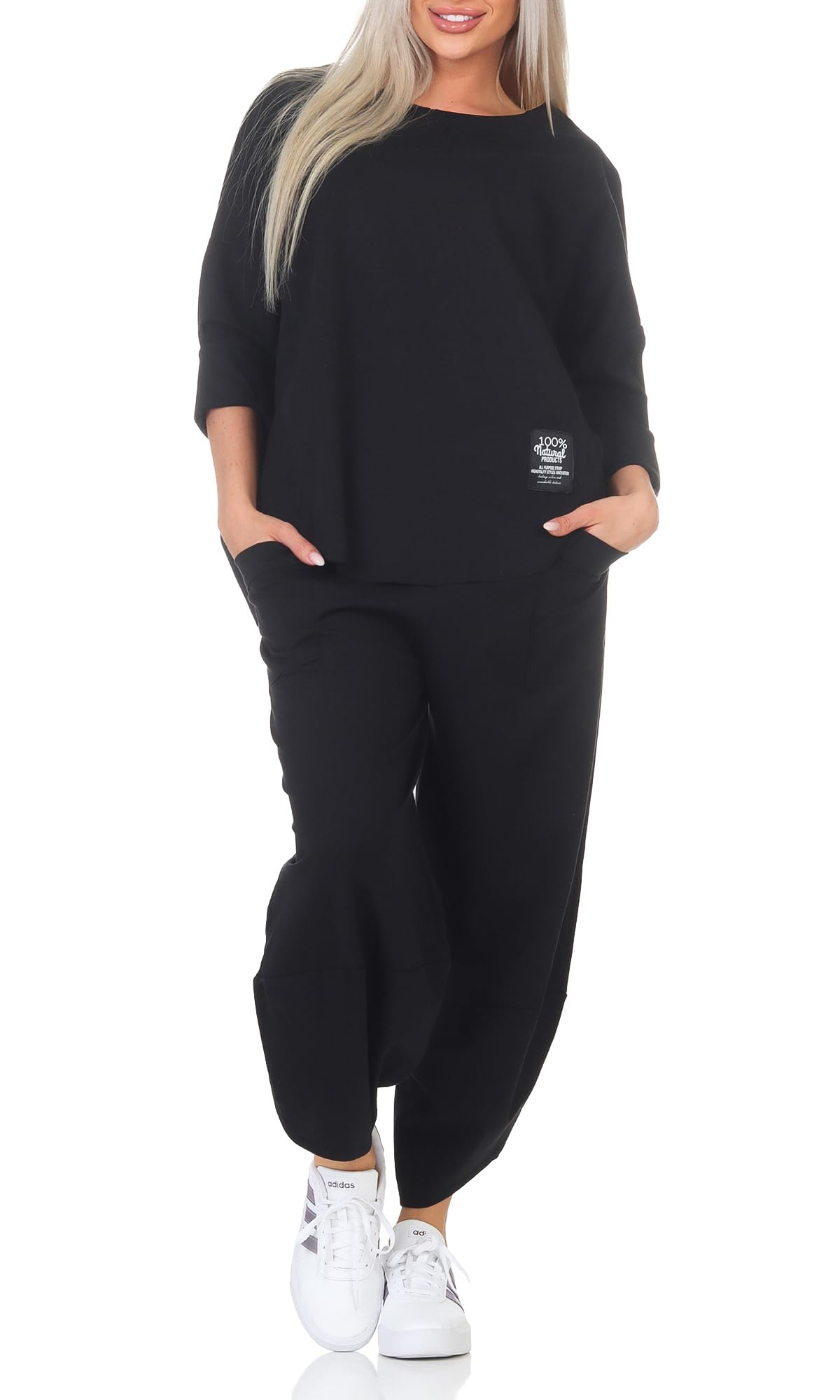 Hausanzug Damen Zweiteiler Cozy Lounge Set BequemerJogger für Frühling & Herbst Weiche Jogginghose & Pullover 6171
