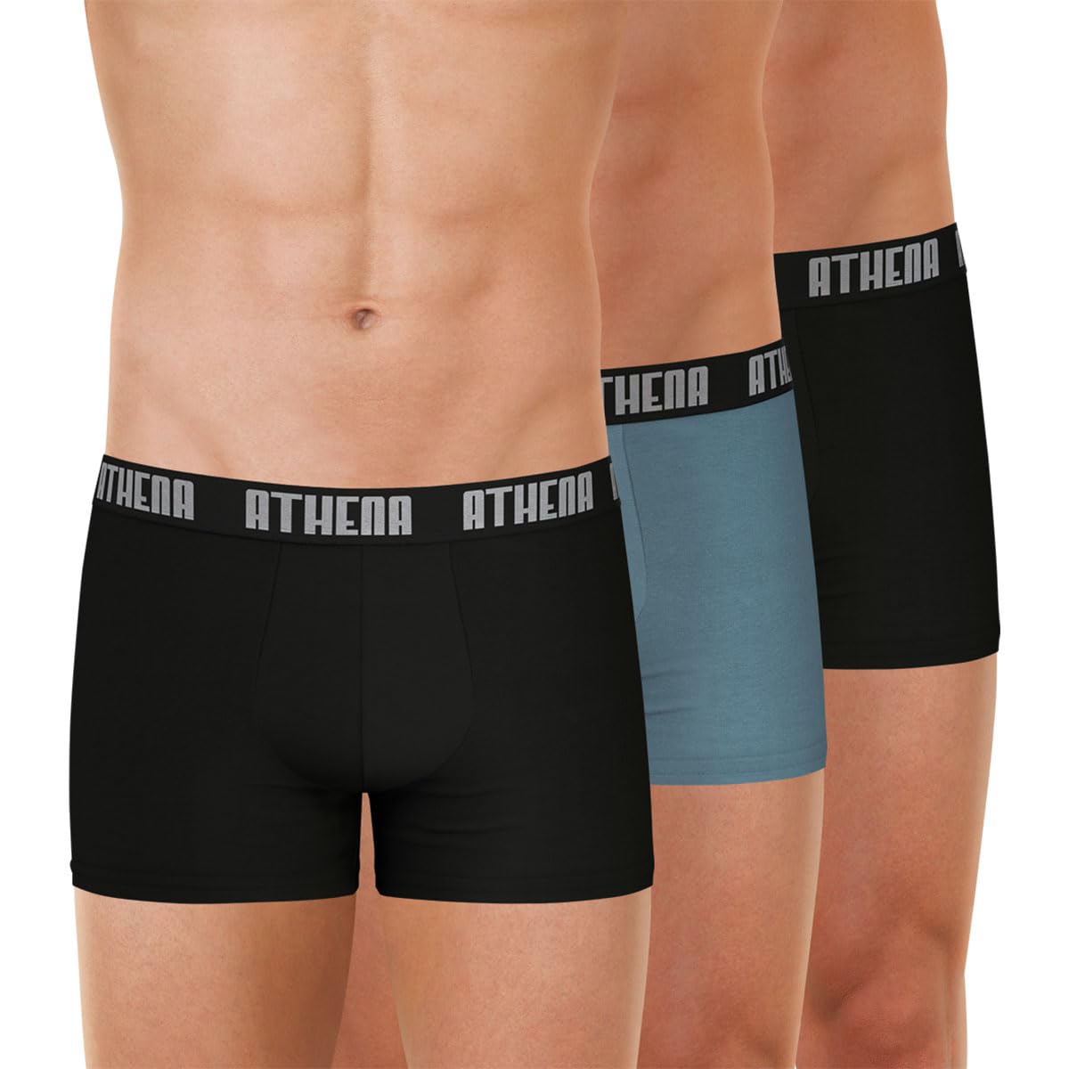 Athena Pack Of 3 Basic Color Hipsters Men's Black+Grey+Black/Grey Waistband Extra Large