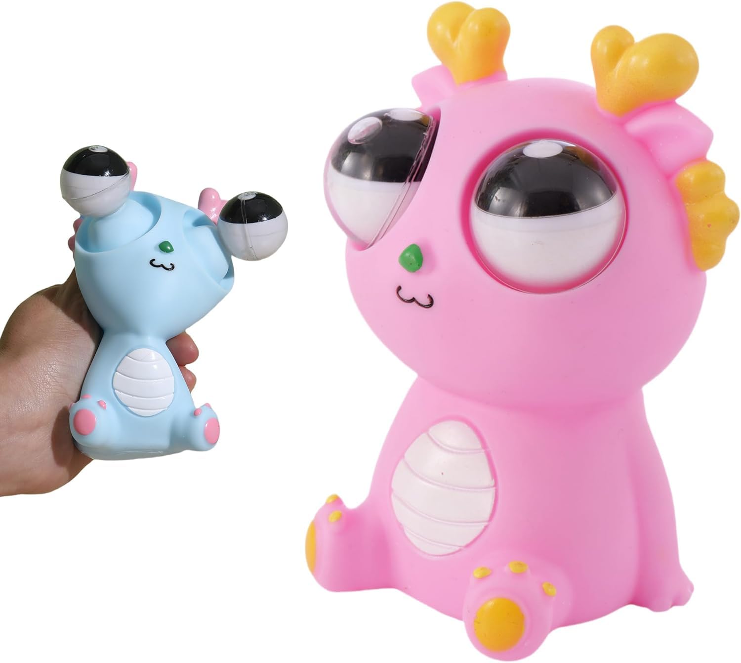 TREK TOYS WORLD Squishy Dragon Pinch Toy - Fun Pink Dinosaur Stress Relief Toy for Kids & Adults