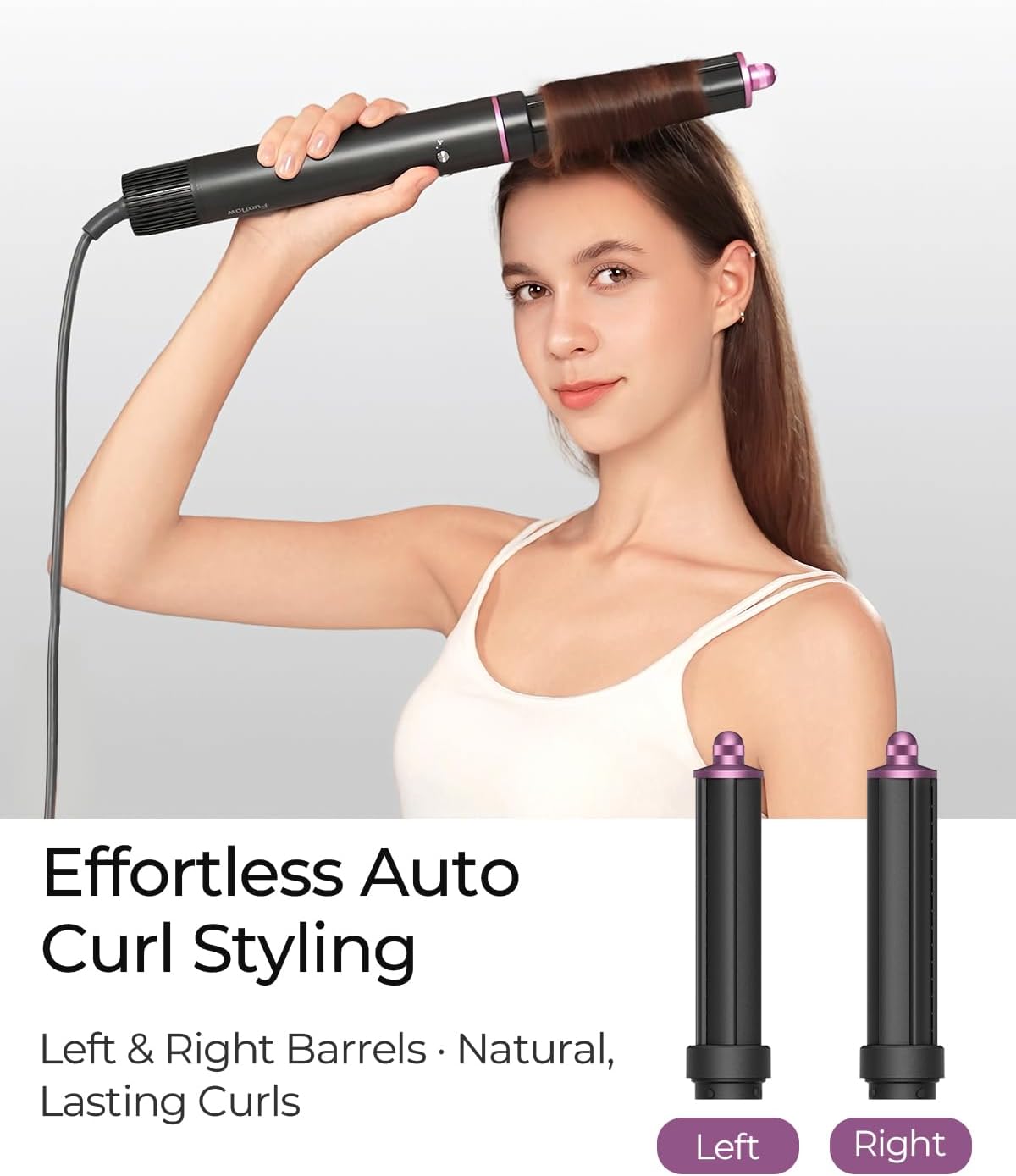 Funflow 5 in 1 Hair Styler – High-Speed 110,000 RPM Hair Dryer Brush with Auto Curling, Straightening & Volumizing Brushes for Quick, Frizz-Free Styling & No Heat Damage, Convenient Hair Styling Tools - Image 3