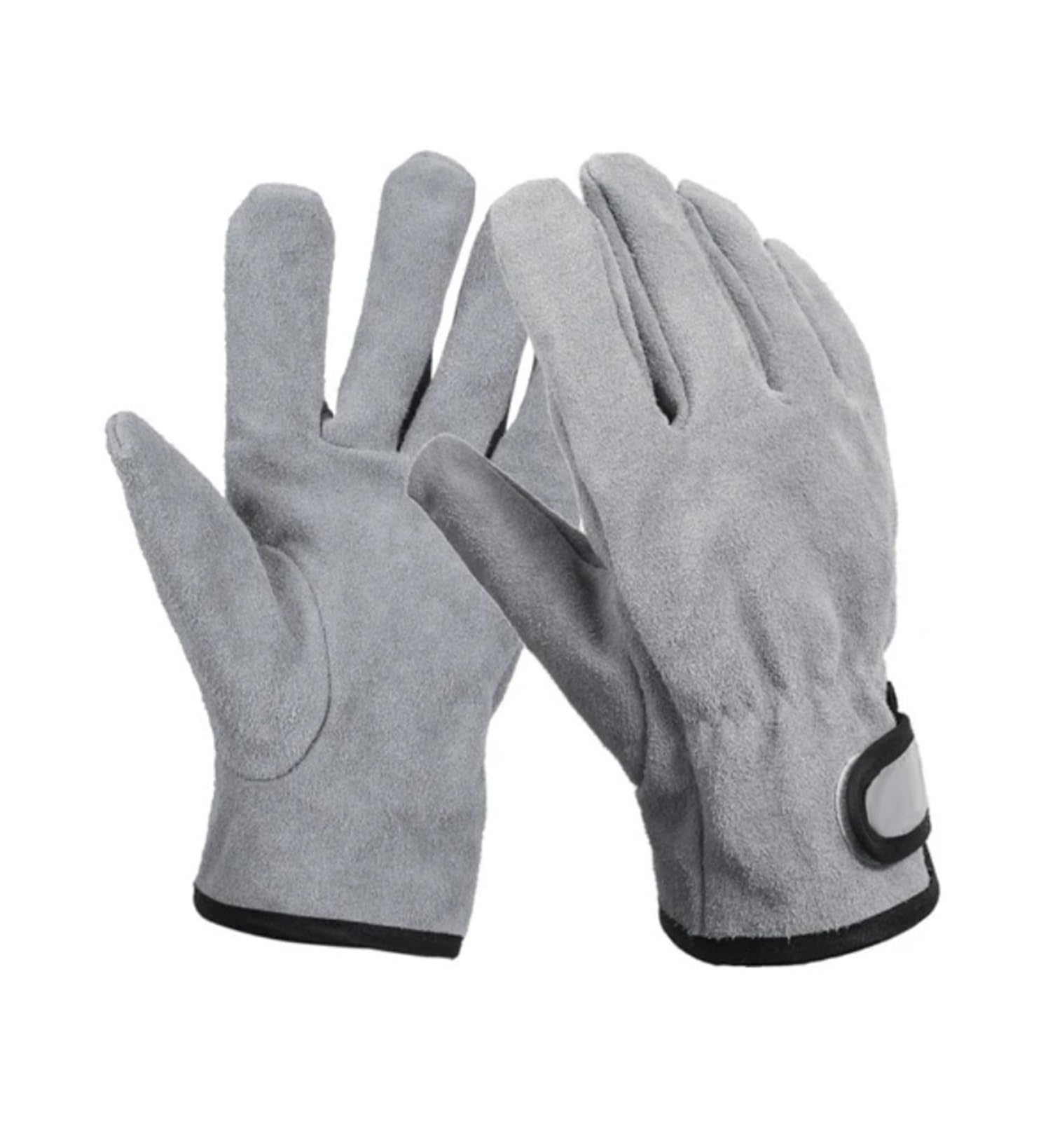 Guanti resistenti al calore in pelle resistenti al fuoco Guanti da forno resistenti all'usura resistenti al calore for barbecue all'aperto a due strati Per Cucina(Grey)