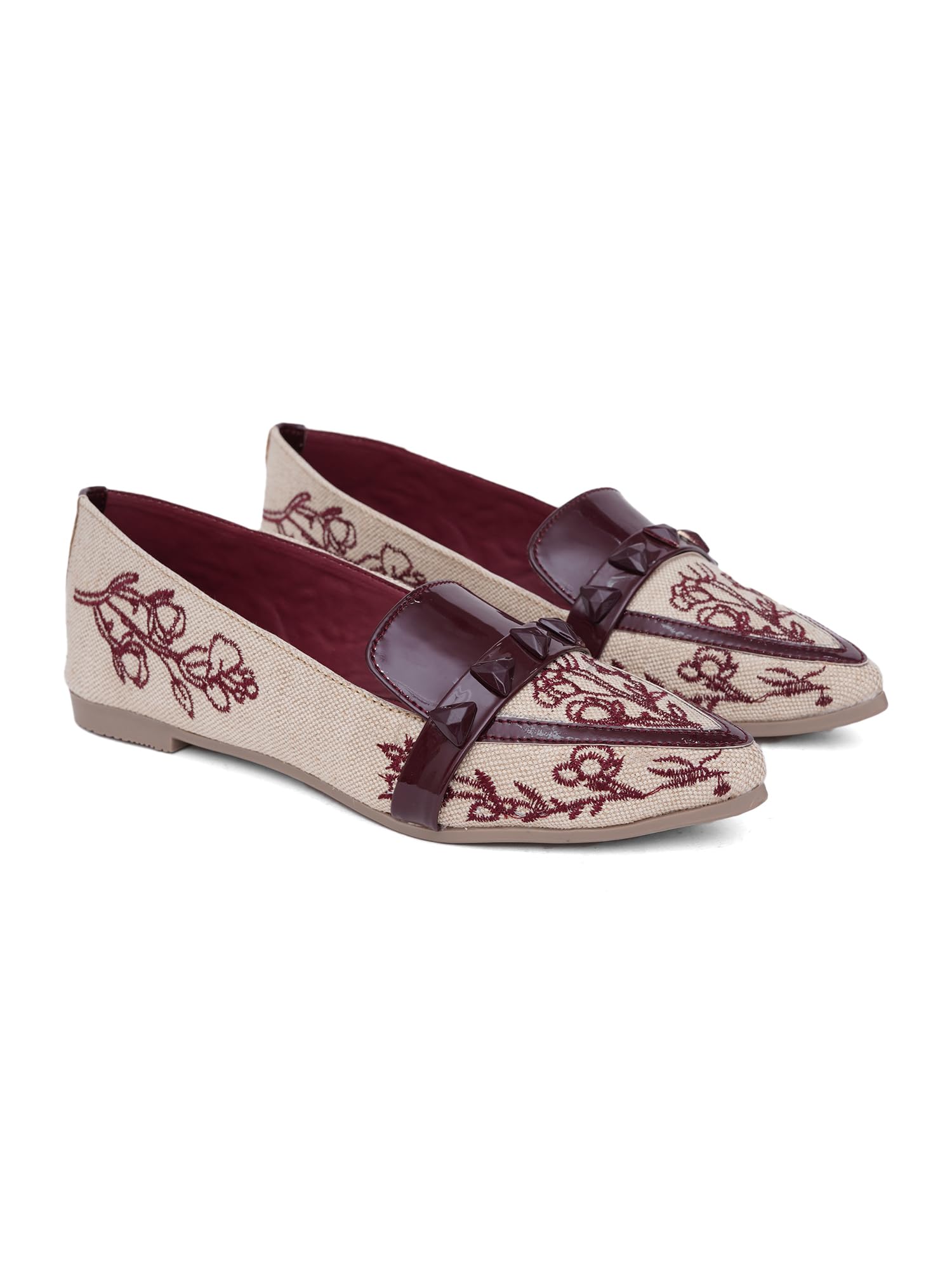tryme Women’s Floral Embroidered Belly Shoes | Lightweight Slip-On Flats | Soft Sole Comfortable Casual Footwear-picture-47