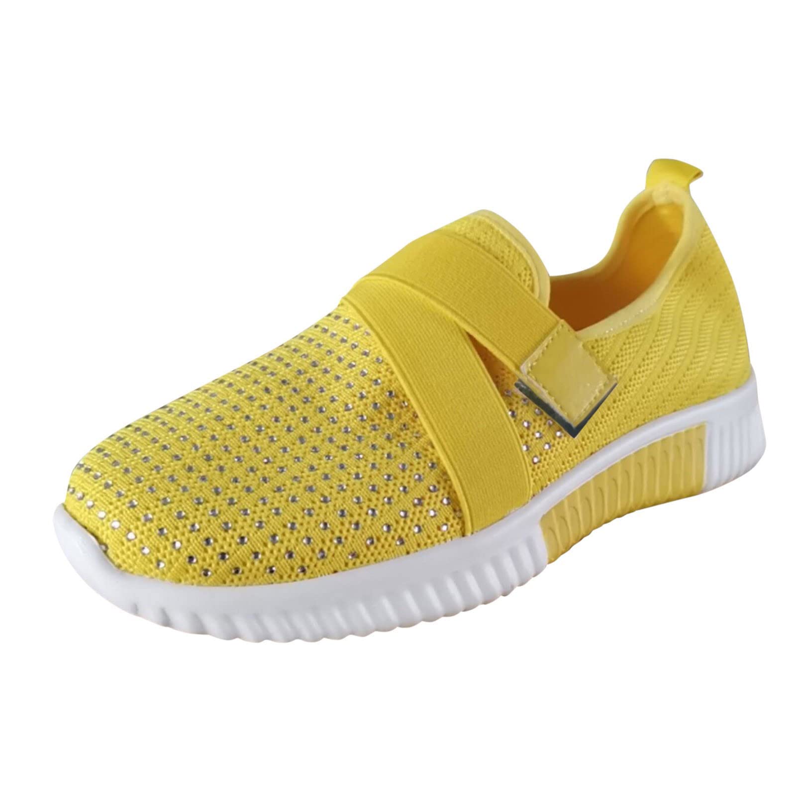 Stand on Lightweight Walking Trainers Womens Go Walk Low Wedge Air Cushion Slip-on Orthopedic Diabetic Walking Shoes Summer Slip on Backless Shoes for Women UK for Garden Shopping Park