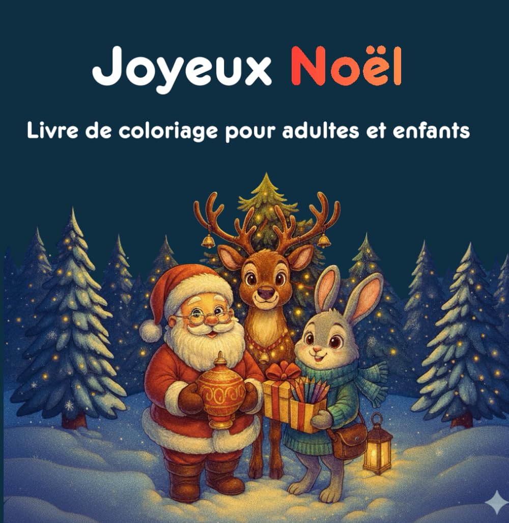 Joyeux Noël: Livre de coloriage de Noël pour adultes et enfants