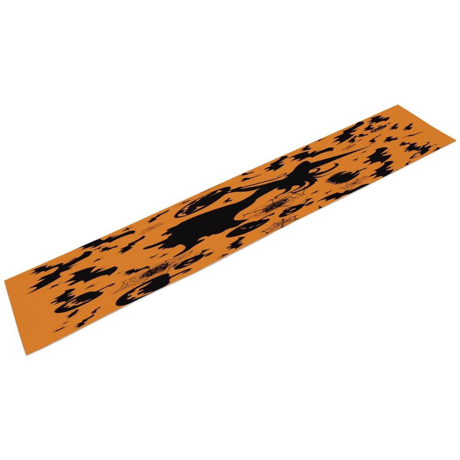 Btcowzrv Style Halloween Witch Flying Linen Table Runner 72.4 Inches Long, Machine Washable Table Runner For Party Kitchen Dining Table Coffee Holiday Party Decor, 13.4"X72.4"