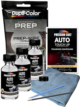 Compatible With 1996 Chevrolet Corvette Bright Aqua 43 Factory Matched High Gloss Basecoat Clearcoat Exact Match Color - Touch Up Paint Kit Includes Primer, Prep Wipe & Polishing Compound