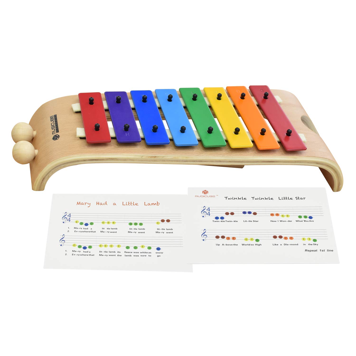 Advanced Bent Wood Xylophone for Adult and Kids with Easy PackUp Stick