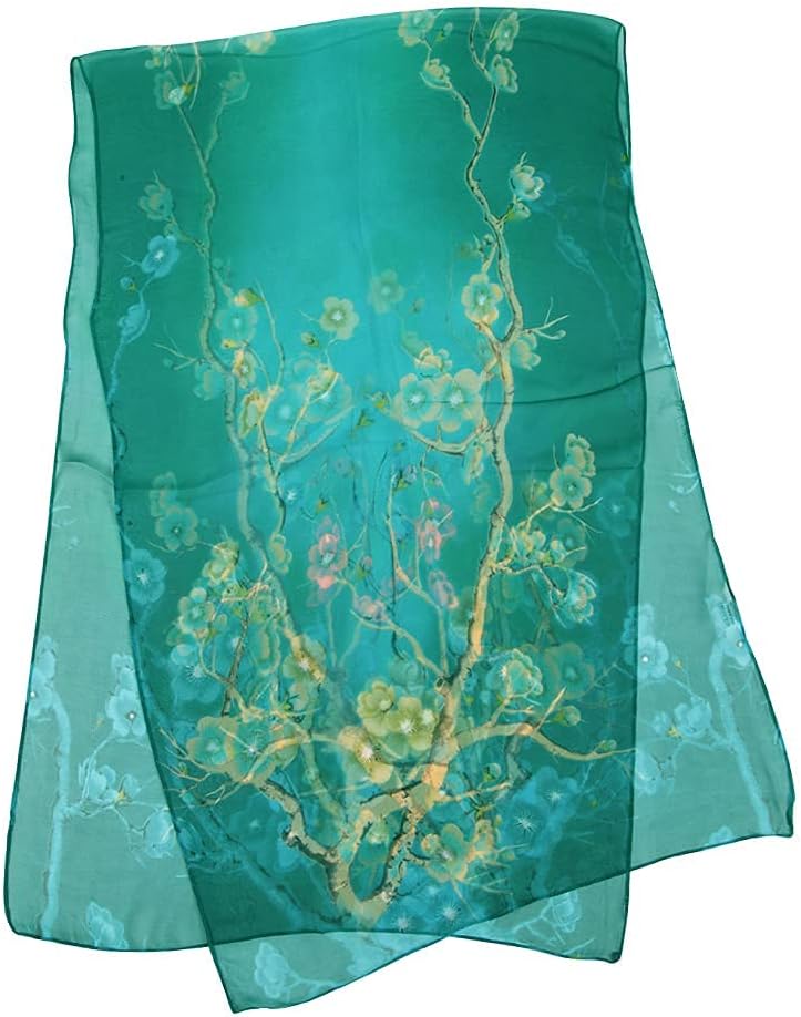 E-Clover Herebuy - Unique Women's Floral Scarves: Chiffon Flowers & Birds Printed Scarf - Image 9