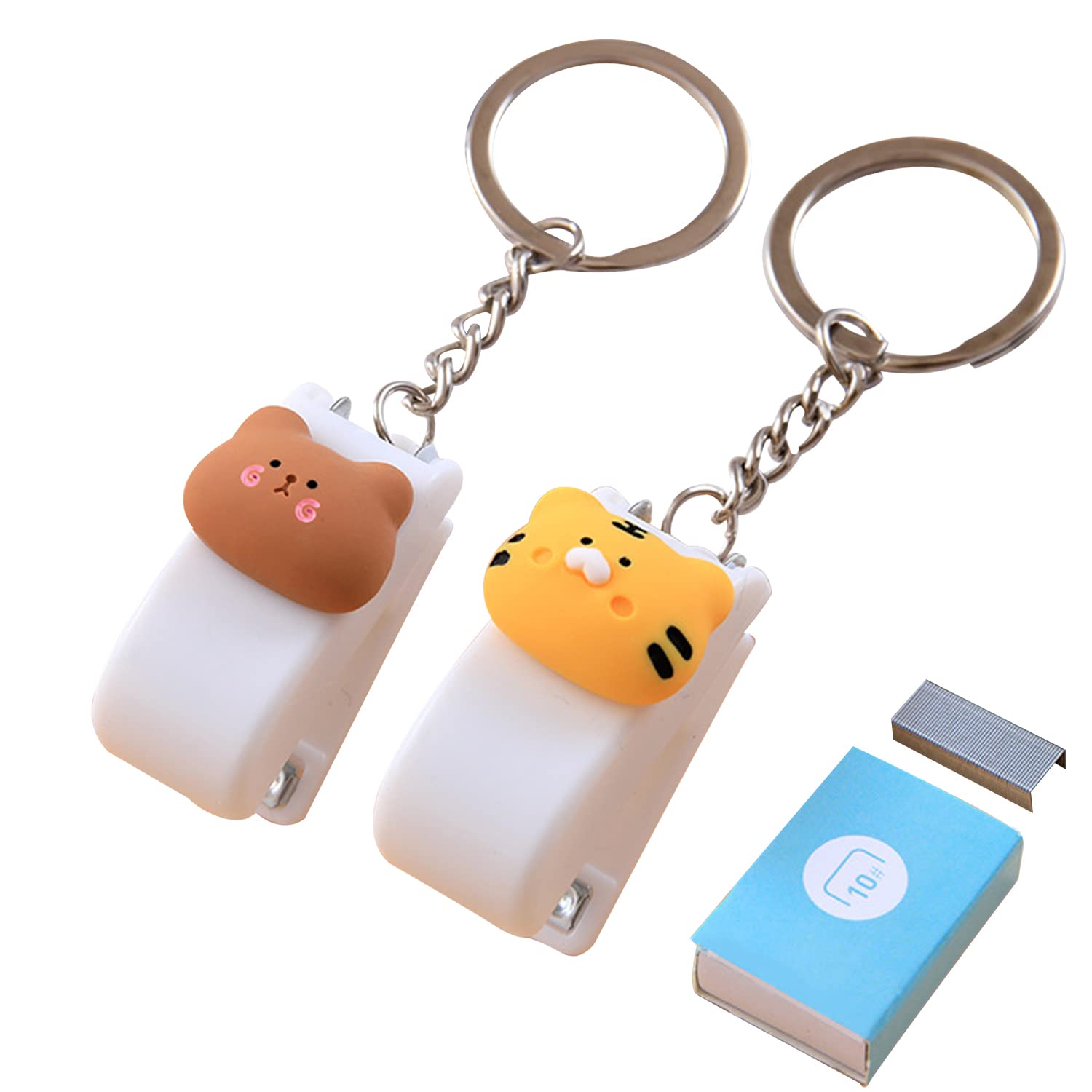 Amazon | ZHEJIA ホッチキス ミニ ホチキス キーホルダー付き 軽い力