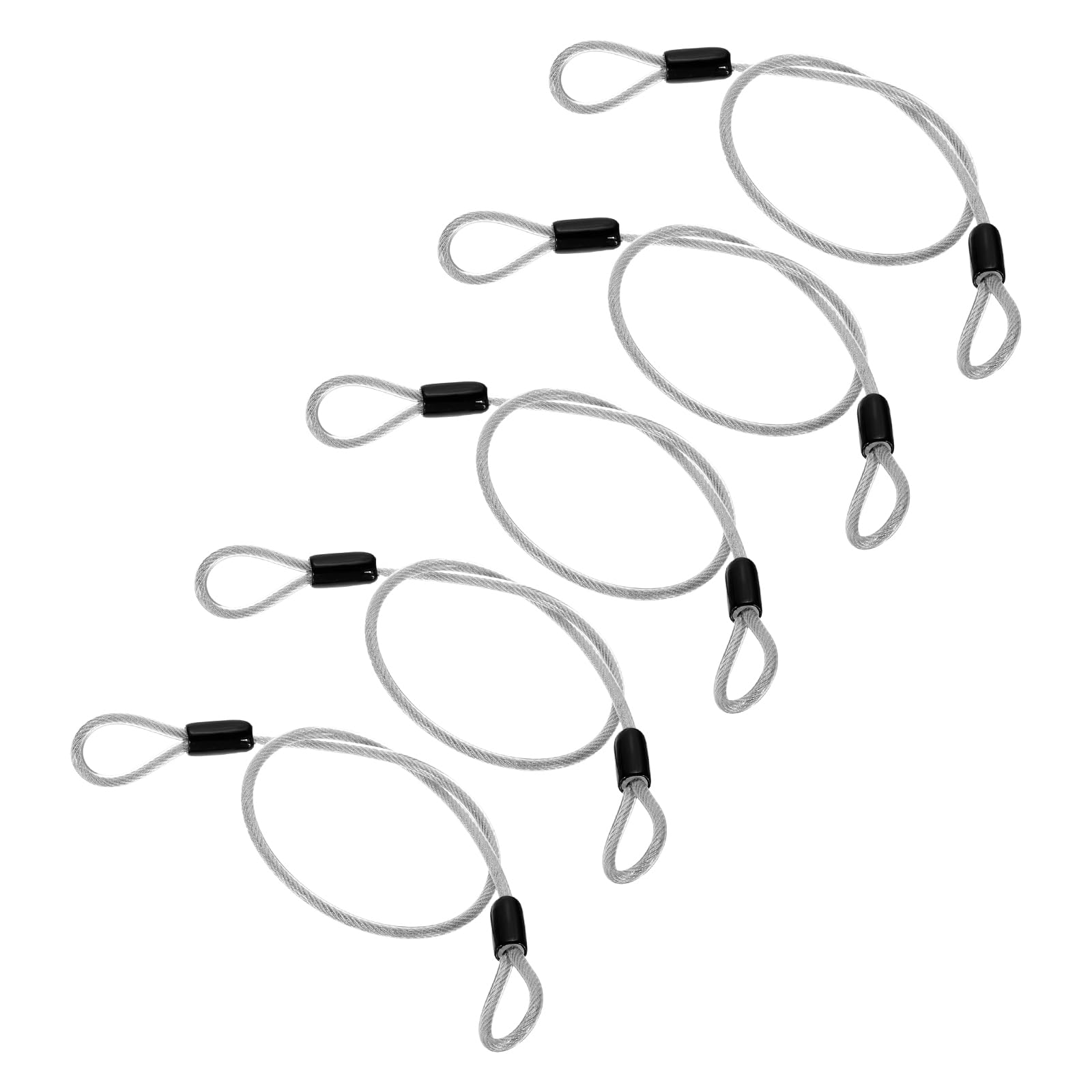 PATIKIL 5/32" Dia Vinyl Coated Stainless Steel Cable with Loops